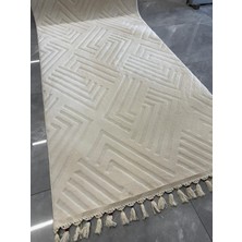 Plato Halı Oppo 1010 Silver Kaymaz Taban Yolluk Makinede Yıkanabilir Halı Renkli Düğüm Saçaklı