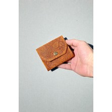 MAT DERİ Kadın Kartlık Desenli Hakiki Deri Küçük Cüzdan Nakit Bölmeli (10X9 Cm)