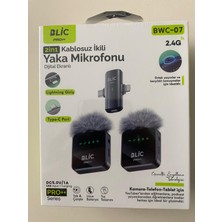 Blic Kablosuz Lightning ve Type-C Girişli Tüylü Ikili Yaka Mikrofonu