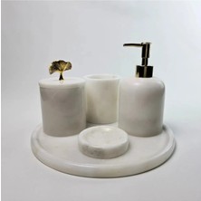 Ege Gross Beyaz Mermer Banyo Seti 5li/mermer Banyo Takımı