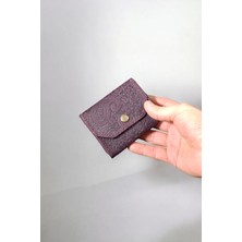 MAT DERİ Kadın Kartlık Desenli Hakiki Deri Küçük Cüzdan Nakit Bölmeli (10X9 Cm)