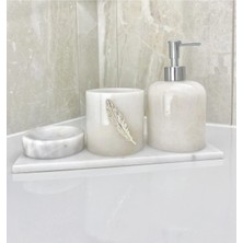 Ege Gross Mermer 4'lü Figürlü Banyo Seti