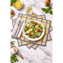 Redmina Bambu Dikdörtgen Ahşap Katlanabilir Amerikan Servis Tabak Altlığı-Runner Supla 4 Adet