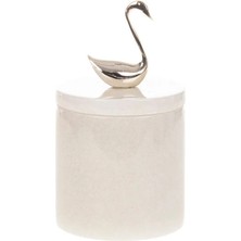 Ege Gross Dekoratif Beyaz Mermer Pamukluk Gümüş Sılver Kuğu Detaylı