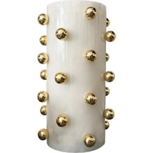 Ege Gross Dekoratif Mermer Beyaz Vazo