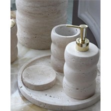 Ege Gross Dekoratif Mermer Tırtıklı 4 Lu Banyo Seti Takımı