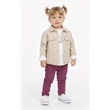 Ege Bebek Kız Çocuk Bayramlık Keten Ceketli Pantalonlu Badili 3'lü Bayramlık Takım 0-6 Yaş , Şık Kombin