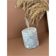 Ege Gross Dekoratif Gri Mermer Pamukluk /mermer Kapalı Kutu/ Mermer Kavanoz /mermer Baharatlık