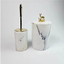 Ege Gross Leylak Mermer Çöp Kovası/fırça Seti