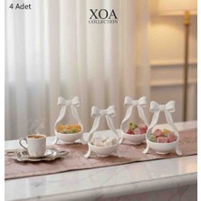 Xoa Collection 4'lü Fiyonk Figürlü Kahve Yanı Sunumluk Seti - Estetik Mini Çerezlik
