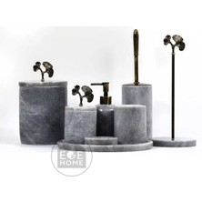 Ege Gross Dekoratif Gri Mermer Banyo Seti 8li Eskitme Aksesuarlı Tasarım Set\mermer Takım