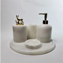 Ege Gross Beyaz Mermer Banyo Seti 5li/mermer Banyo Takımı