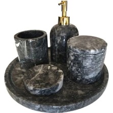 Ege Gross Dekoratif Mermer 5 Li Banyo Seti Takımı