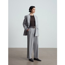 Dilvin 72263 Kemerli Palazzo Pantolon-Gri