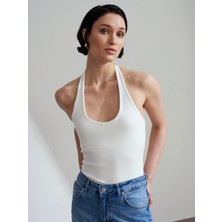 Dilvin 21052 Halter Yaka Top-Ekru