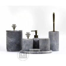 Ege Gross Dekoratif Gri Mermer Banyo Seti 7li Eskitme Aksesuarlı Tasarım Set\mermer Takım