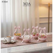 Xoa Collection 4'lü Fiyonk Figürlü Kahve Yanı Sunumluk Seti - Estetik Mini Çerezlik