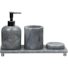 Ege Gross Dekoratif Mermer Banyo Seti 4 Lü Tasarım Set