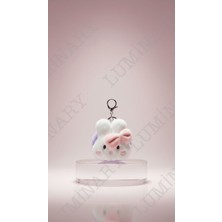 Luminary Atelier Peluş Tavşan Aynalı Anahtarlık – Fiyonklu Çanta Charmı & Çift Taraflı Cep Aynası