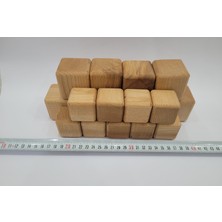 YaDe Ahşap Ahşap Küp Bloklar 9 Adet Eğitici Doğal Ahşap 4X4X4 cm