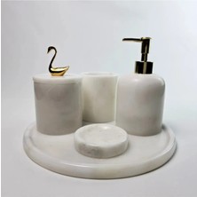 Ege Gross Beyaz Mermer Banyo Seti 5li/mermer Banyo Takımı