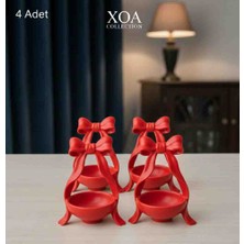 Xoa Collection 4'lü Fiyonk Figürlü Kahve Yanı Sunumluk Seti - Estetik Mini Çerezlik