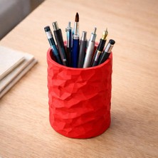 Basart Dokulu 3D Yazıcı Üretimi Dekoratif Masa Üstü Kalemlik ve Organizer