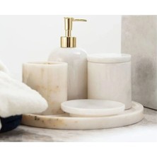 Ege Gross Dekoratif Mermer 5 Li Banyo Seti Takımı Şık Tasarım ve Kolay Temizlik Özellikleriyle