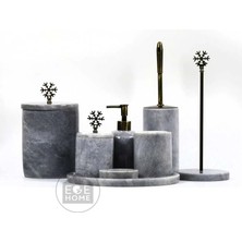 Ege Gross Dekoratif Gri Mermer Banyo Seti 8li Eskitme Aksesuarlı Tasarım Set\mermer Takım