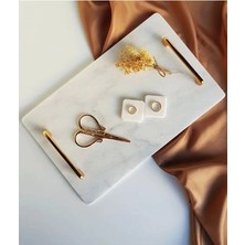 Ege Gross Doğal Mermer Söz / Nişan Tepsisi Makas ve Yüzük Yükselticisi