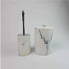 Ege Gross Leylak Mermer Çöp Kovası Fırça Seti