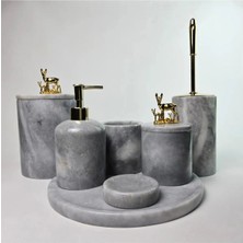 Ege Gross Tozlu Gümüş Mermer Banyo Seti 7li/gri Mermer Banyo Takımı
