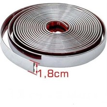 18 mm 3D Dekoratif Krom Nikelaj Şerit Çıta Panjur Kalın Şerit 5 Metre