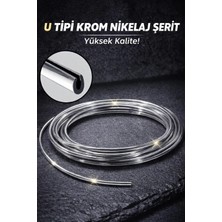 Volvo S60 4 Metre U Tipi Geçmeli Krom Nikelaj Çıta Elkamet Parlak Oto Kapı Koruma