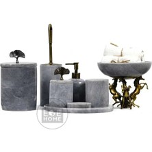 Ege Gross Dekoratif Gri Mermer Banyo Seti 8li Eskitme Aksesuarlı Tasarım Set\mermer Takım