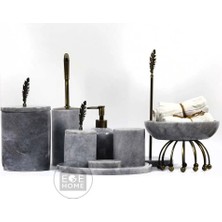 Ege Gross Dekoratif Gri Mermer Banyo Seti 9lu Eskitme Aksesuarlı Tasarım Set\mermer Takım