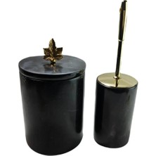 Ege Gross Siyah Mermer Çöp Kovası/fırça Seti