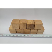 YaDe Ahşap Ahşap Küp Bloklar 9 Adet Eğitici Doğal Ahşap 5 x 5 x 5 cm