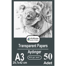 Aydınger Kağıdı A3 83 gr Eskiz Kağıdı 50 Adet Artmaster Aydınger Kağıt 29,7X42 cm Buzlu Mumlu Kağıt Çizim Kağıdı
