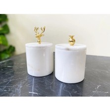 Ege Gross Beyaz Mermer Baharatlık Veya Dekoratif Kutu