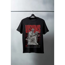 Velmora Fashion Unisex Oversize 24/1 Penye Dtf Baskılı Tişört - DTF77