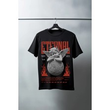 Velmora Fashion Unisex Oversize 24/1 Penye Dtf Baskılı Tişört - DTF86