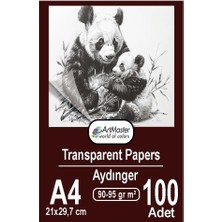 Aydınger Kağıdı A4 90-95 gr Eskiz Kağıdı 100 Adet Artmaster Aydınger Kağıt 21X29,7 cm Buzlu Mumlu Kağıt Çizim Kağıdı