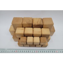 YaDe Ahşap Ahşap Küp Bloklar 9 Adet Eğitici Doğal Ahşap 3 x 3 x 3 cm