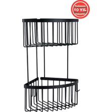 Banyom Home Derin Şampuanlık Paslanmaz Pirinç 2'li 19X19 cm Şampuanlık Banyo Rafı