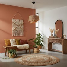 Elizim Home Lighting Hasır Görünümlü 2 Katlı Abajur Sarkıt Avize
