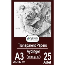 Aydınger Kağıdı A3 90-95 gr Eskiz Kağıdı 25 Adet Artmaster Aydınger Kağıt 29,7X42 cm Buzlu Mumlu Kağıt Çizim Kağıdı