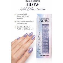 Dashing Diva Glow Aurora Lavanta Işıltılı Glitter Jel Tırnak Stripleri