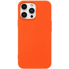 Gtc iPhone 16 Pro ile Uyumlu Lüx Premium Silikon Lansman Kapak & Kılıf - Turuncu