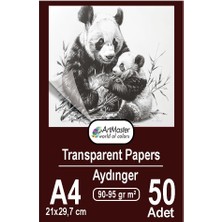 Aydınger Kağıdı A4 90-95 gr Eskiz Kağıdı 50 Adet Artmaster Aydınger Kağıt 21X29,7 cm Buzlu Mumlu Kağıt Çizim Kağıdı